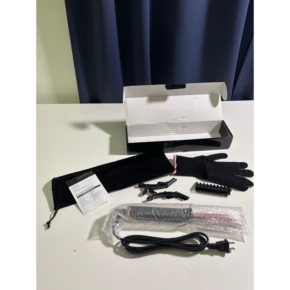 Electric Hot Comb Ceramic Tourmaline Professional Hair Straightener Silk Press